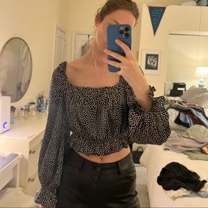 Gorgeous Black polka dot top